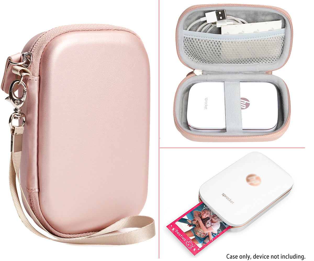 Shockproof Travel Easy Carrying Case for HP Sprocket Portable Photo Printer and Polaroid Zip Mobile Printer, Mesh Pocket for Cable, Printing Paper and Other Accessories