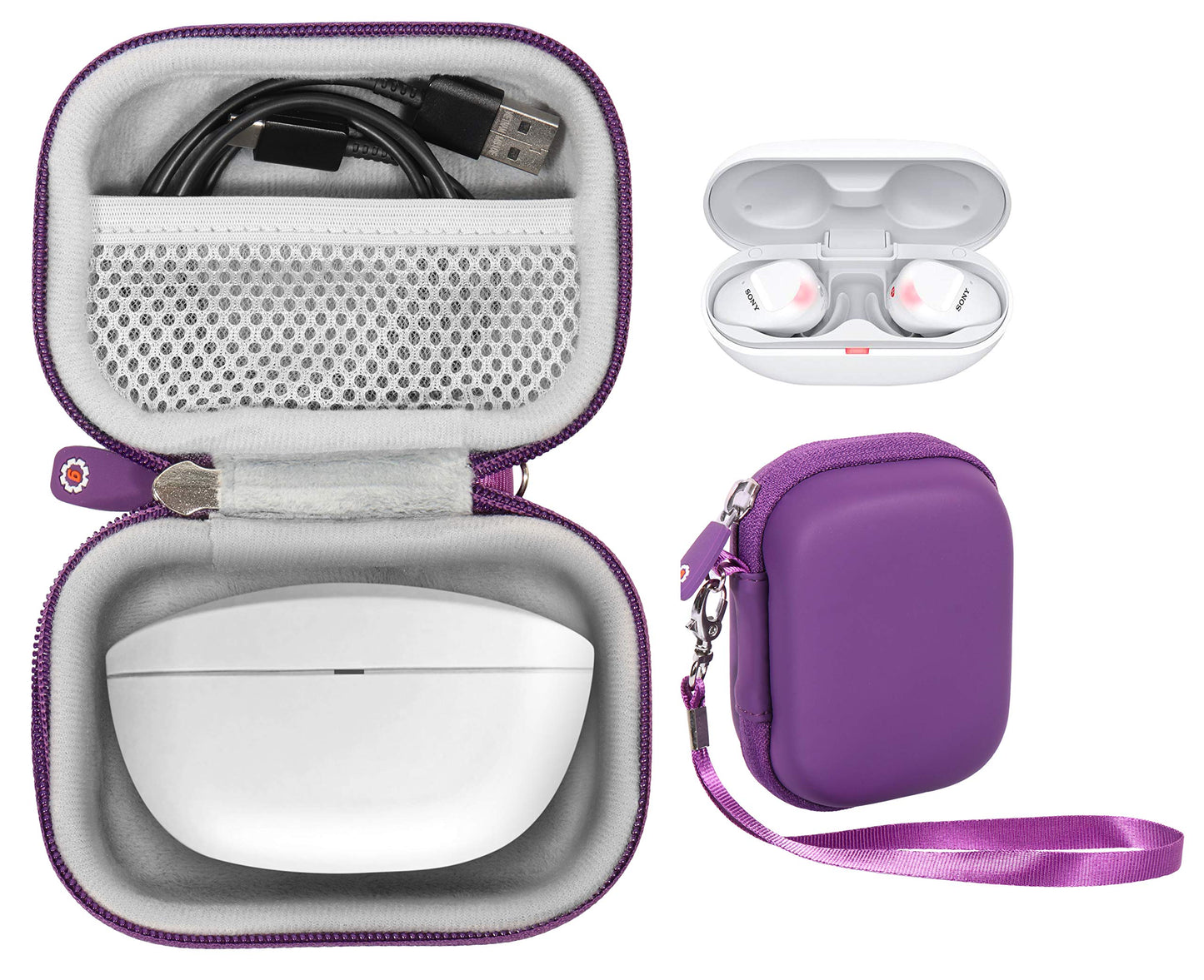 Featured Protective Case for Bose SoundSport Truly Wireless Sport Headphones Charger Box, Mesh Pocket for Cable and Other Accessories WGear