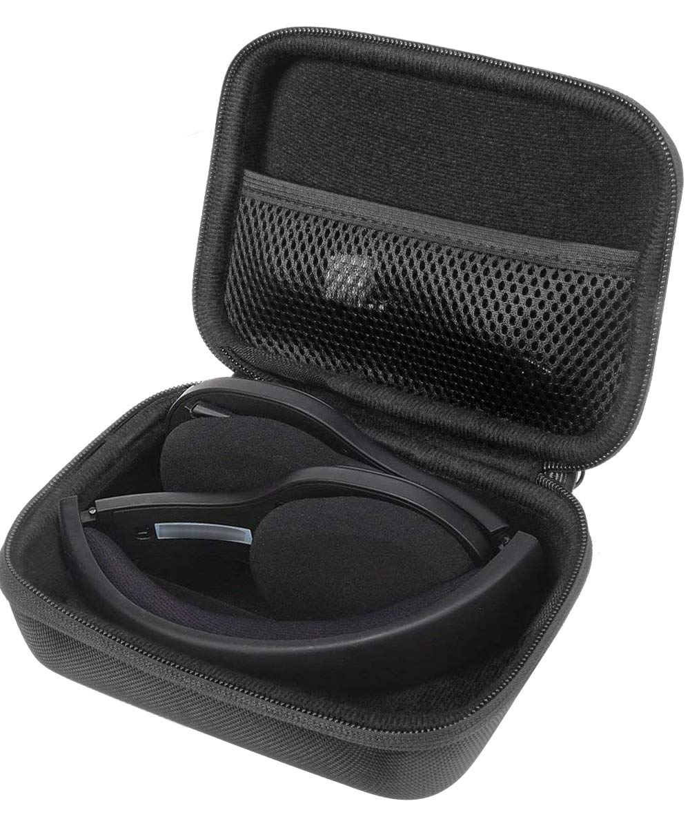 WGear Headset Case for Logitech H800 Bluetooth Wireless Headset and Plantronics PLNAUDIO478 Stereo USB Headset, Strong Semi hard case, mesh pocket for cable & accessories, detachable wrist strap WGear