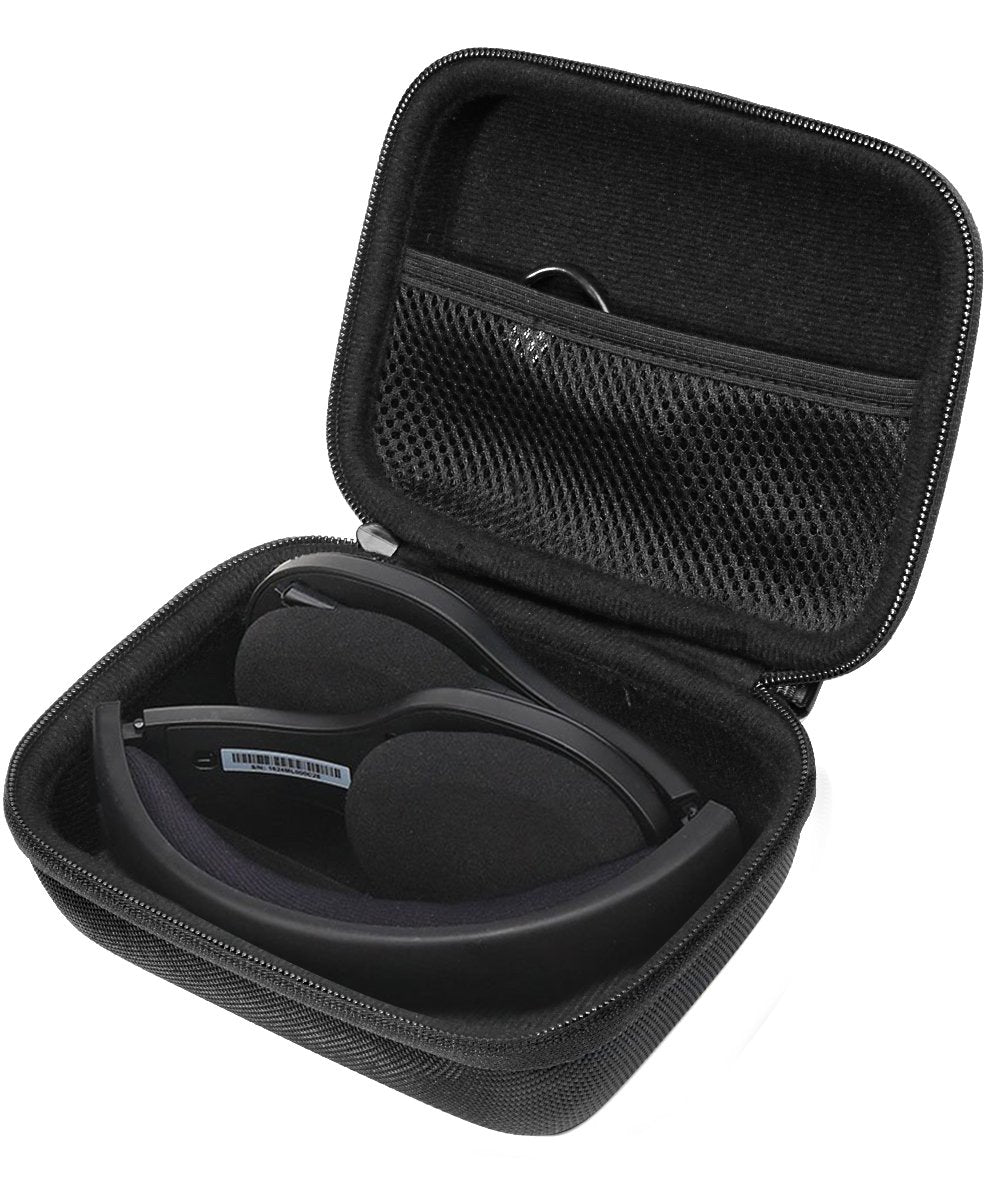 WGear Headset Case Compatible with Logitech H800 Bluetooth Wireless Headset and Mic Plantronics PLNAUDIO478 Stereo USB Headset, with mesh Accessory Pocket for Cable, Amplifier WGear