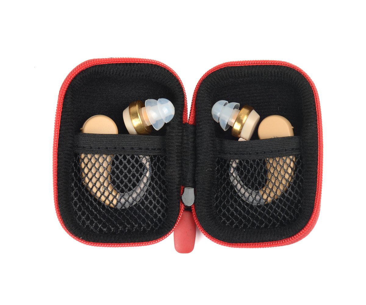 Designed Protective Case for Hearing Aid, Hearing Amplifier, Personal Sound Amplifier, Hearing Device, Listening Device, Strong Mini Case with Mesh pocket, Universal design GETGEAR