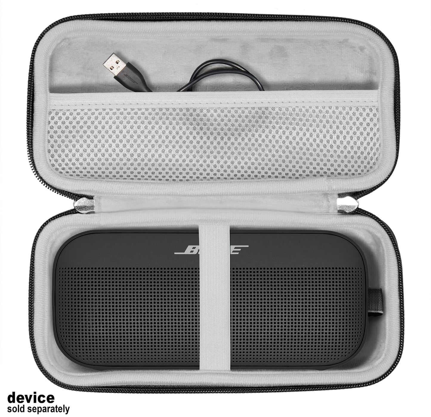 GETGEAR Case for Bose SoundLink Flex Bluetooth Portable Speaker by getgear, mesh Pocket for Charger Cord, Detachable Wrist Strap GETGEAR