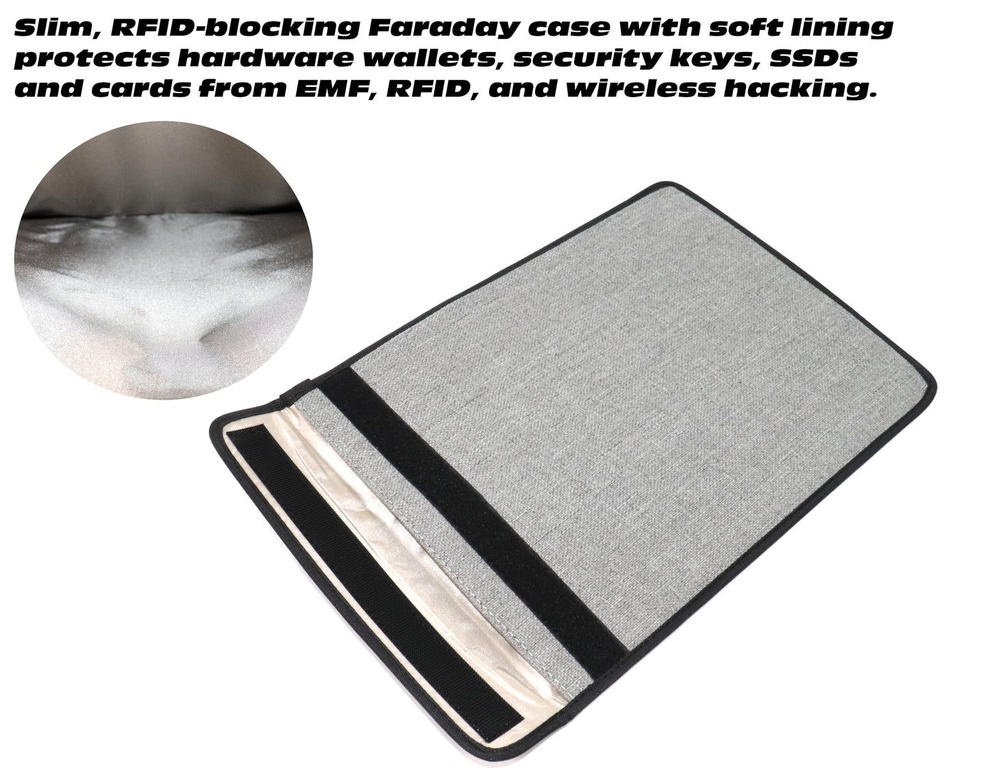 GETGEAR Faraday Bag, RFID Signal Blocking Pouch for Bitcoin Hardware Wallet, Security Key, Car Key, Bank Cards, PSSD/Portable Hard Drive, Anti-Theft Signal Blocking and data storage Safe