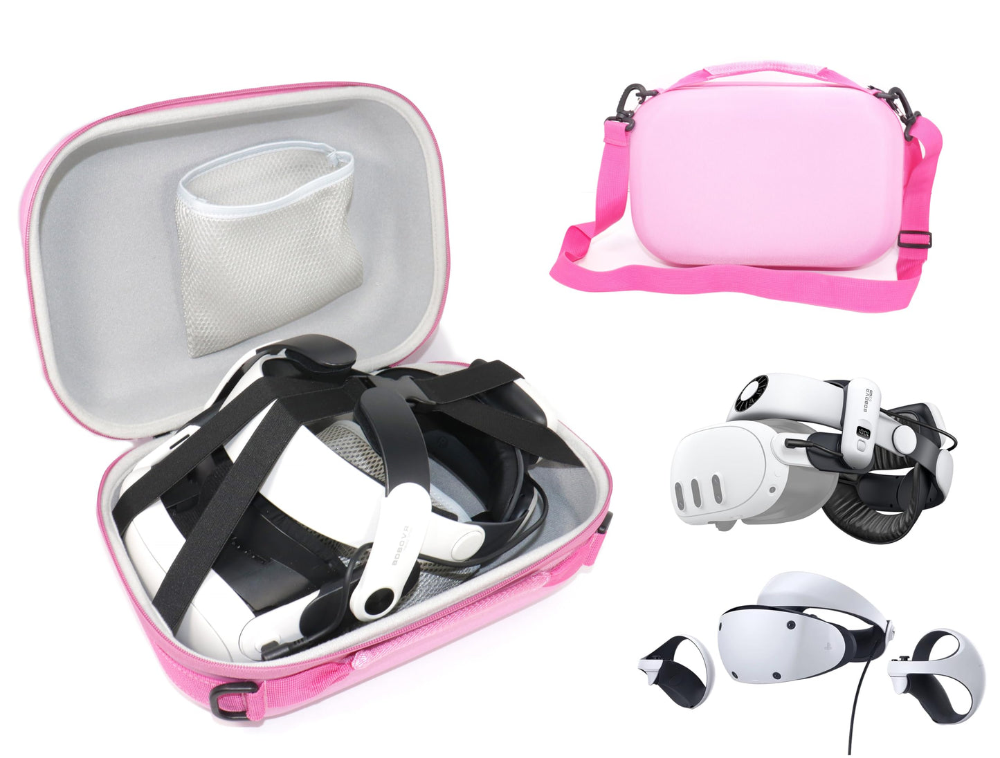 GETGEAR Case for PSVR 2 / Quest 3(with Large Size modded strap like BOBOVR ) Case With Shoulder Strap, Multicolor Option Avaliable.