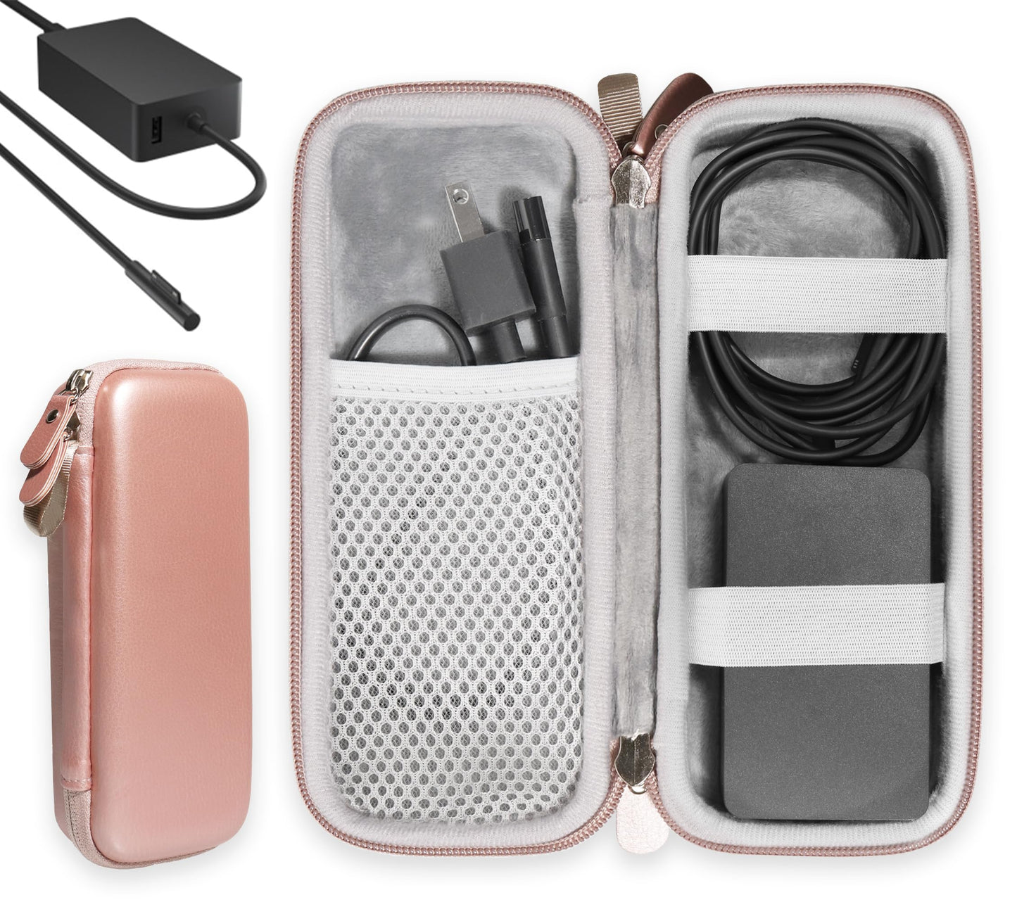 getgear Laptop Charger case, Customized for Microsoft Surface, pro 2, with mesh Pocket for Microsoft Surface Arc Mouse, Flash Drive or Other Essential Accessories GETGEAR
