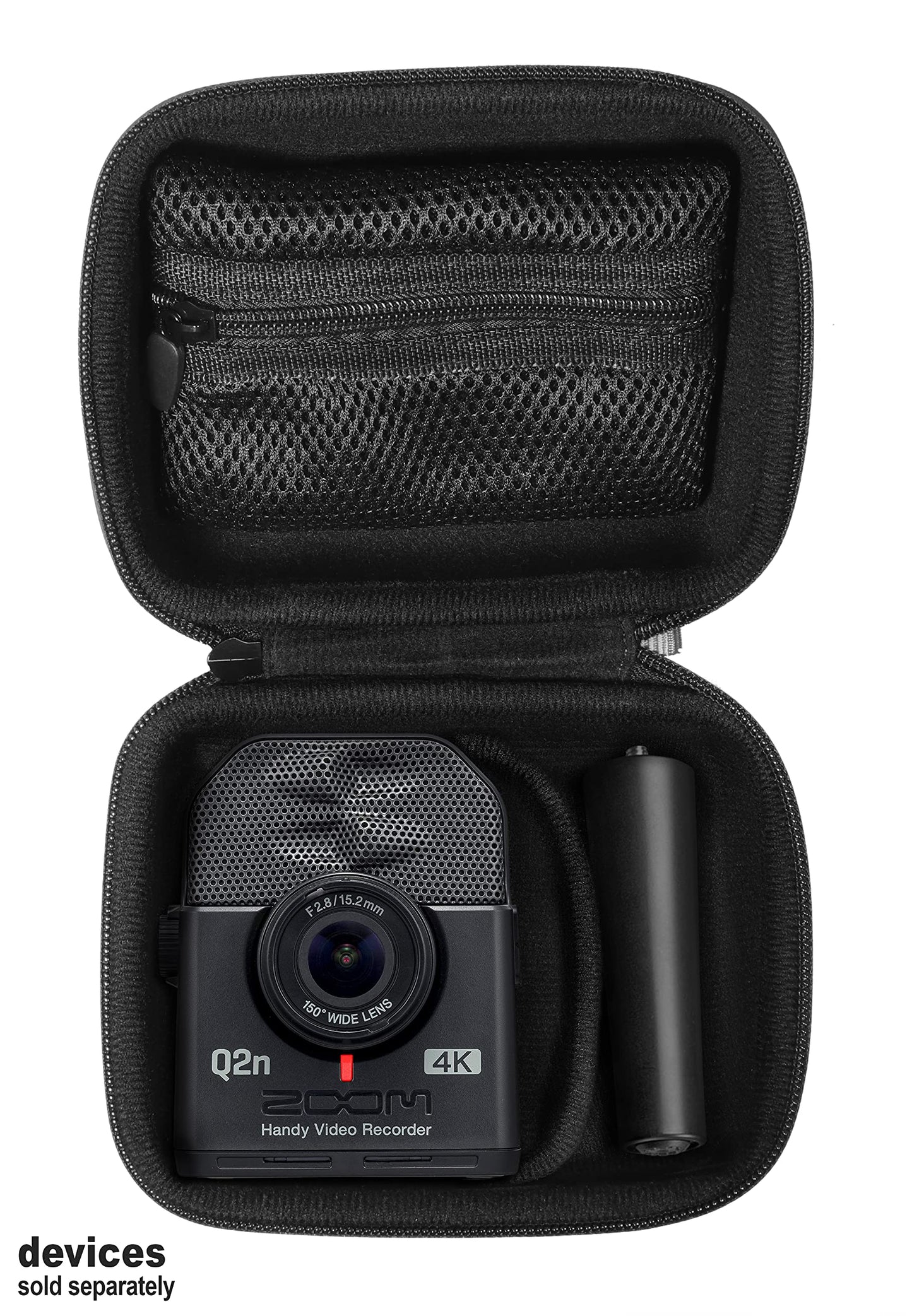 getgear Case for Zoom Q2n-4K Handy Video Recorder and Zoom MA-2 Tripod, Organizer for Q2n-4k/H2n Recorder, Tripod, Cord, Flash Memory Card and SSD, Also fit for mini Trail Game Camera GETGEAR