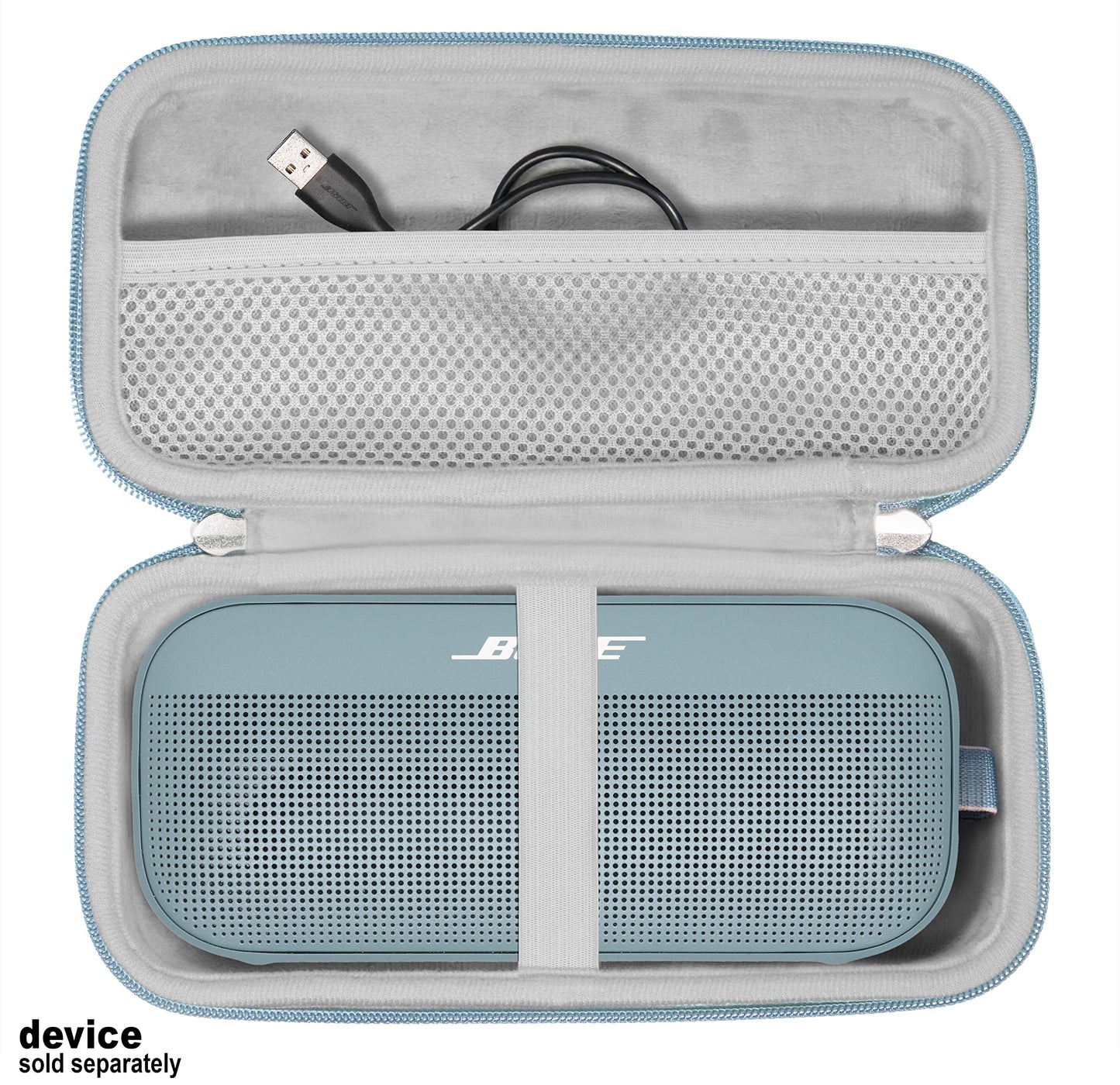 GETGEAR Case for Bose SoundLink Flex Bluetooth Portable Speaker by getgear, mesh Pocket for Charger Cord, Detachable Wrist Strap GETGEAR