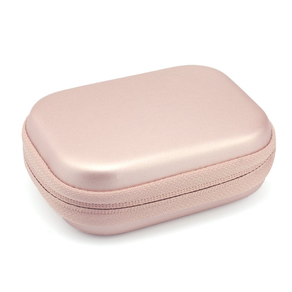 Travel Easy Designed Protective Case by WGear for Anker PowerCore 13000 Portable Charger, mesh Pocket for Cable, Fastening Elastic Strap, Featured Wrist Strap (Rose Gold) WGear