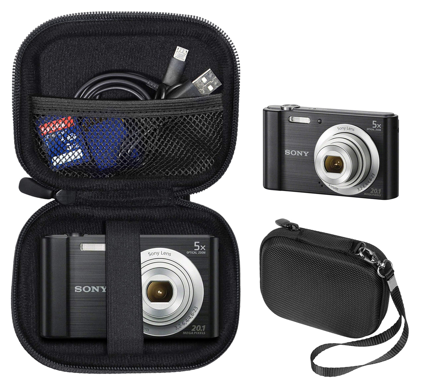 GETGEAR Digital Camera Case for CAMKORY, Fulealfly, Lecran, W800/S, DSCW830; Canon PowerShot ELPH360 HS/ 360; PIXPRO Friendly Zoom FZ43, FZ53-BL; Nikon COOLPIX L32 GETGEAR