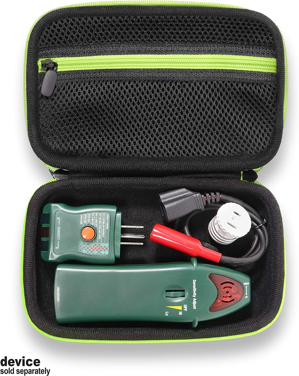 GETGEAR Circuit Breaker Finder Case, compatible with Extech CB10, Klein Tools ET300, Amprobe BT-120 Circuit Breaker Finder, with room for Tools & Equipment 60030S adapter/asccessory kit GETGEAR
