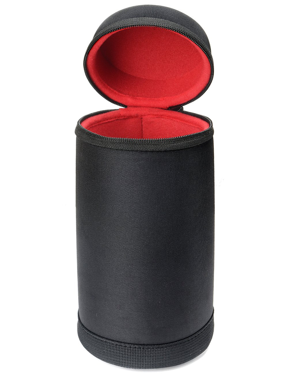 WGear Semi-Hard Lense Case for DSLR Camera Lens (Canon, Nikon, Sony, Pentax, Olympus, Panasonic,etc), Medium Size with Carabiner, Lens Cleaning Wipe (Black Medium) WGear