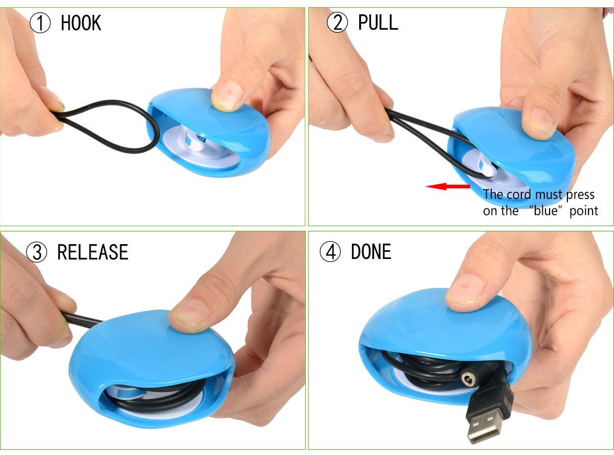 WGear Earbuds Organizer, Cord Manager, Smart Automatic Cord Master, A Simple Pull Then Will Automatic withdraw, The Cord Must Press on The Automatic withdraw Button When Pull WGear