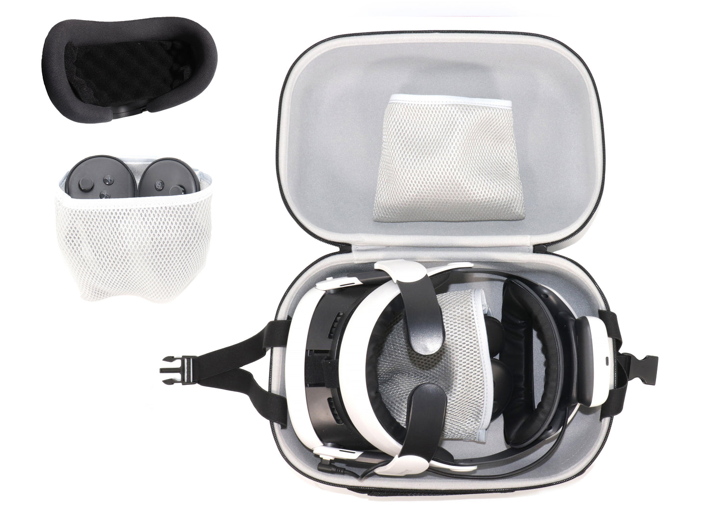getgear VR Headset Case for Compatible with Sony PlayStatioin VR 2, Also fits for Meta Quest 3 / 3S with Battery Strap Like BOBOVER S3 Pro/Kiwi GETGEAR