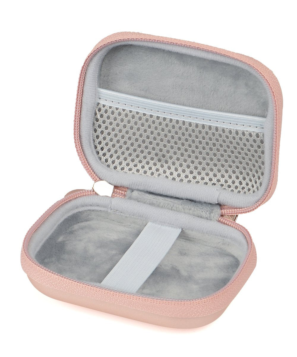 Travel Easy Designed Protective Case by WGear for Anker PowerCore 13000 Portable Charger, mesh Pocket for Cable, Fastening Elastic Strap, Featured Wrist Strap (Rose Gold) WGear