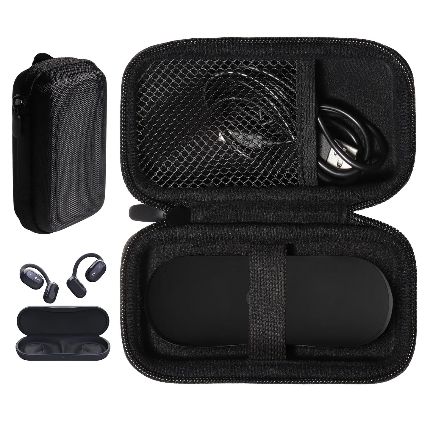 getgear Earbuds Case Compatible with Oladance OWS 2, OWS 1 Open Ear Headphones Without Charging case, mesh Pocket for Charge Cable GETGEAR