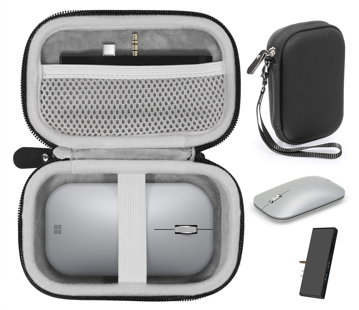 getgear Accessories case for Microsoft Surface Mouse, Arc Mouse, Surface Dock Station, Surface Go USB C hub, lso for USB C, Type C Hub Adapter, Docking Station, Multiport Adapter GETGEAR