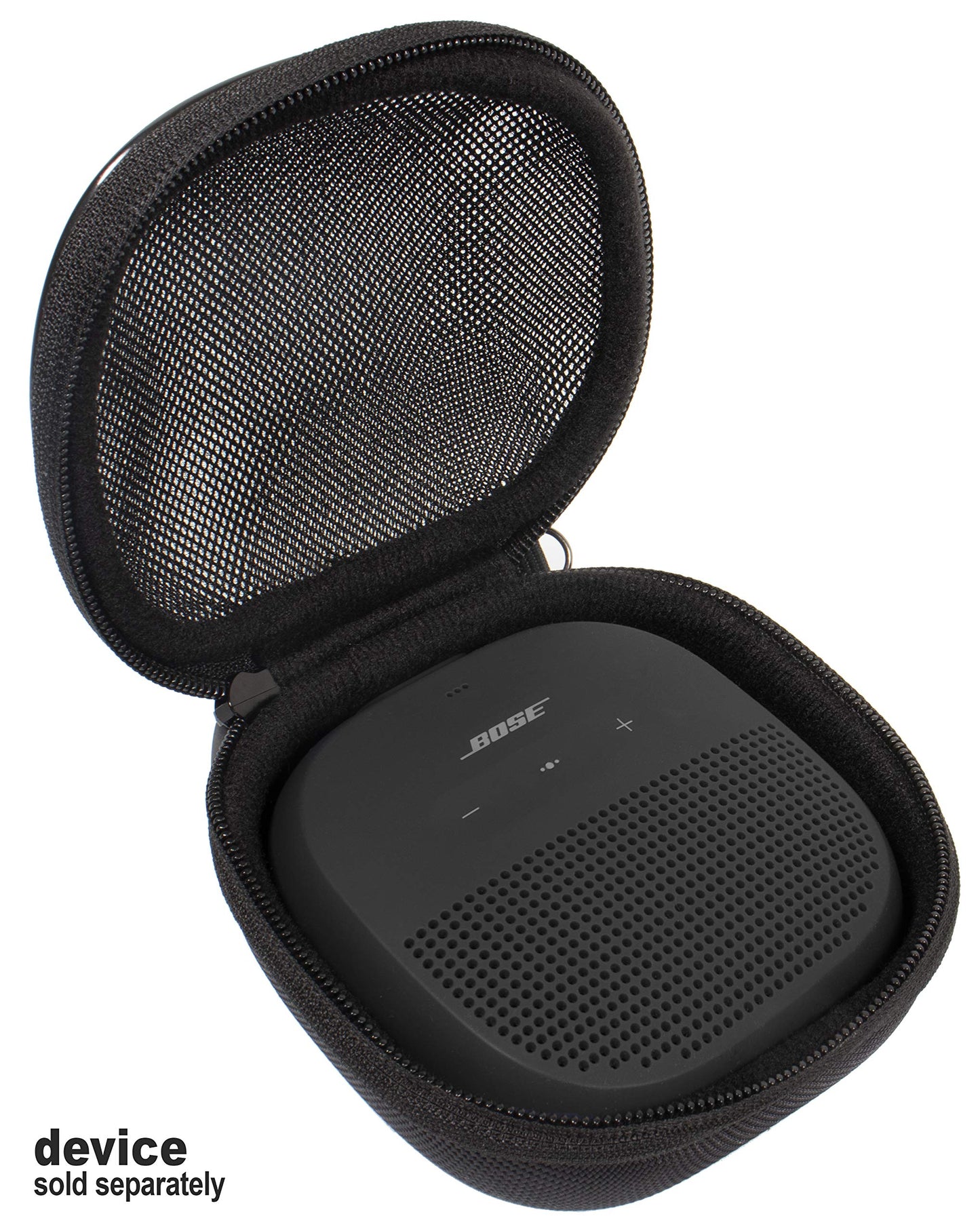 Feature Protective Case for Bose SoundLink Micro Bluetooth Speaker by WGear, Featured Design with mesh Pocket for Cable and Other Accessories, Elastic Strap to Secure Device WGear