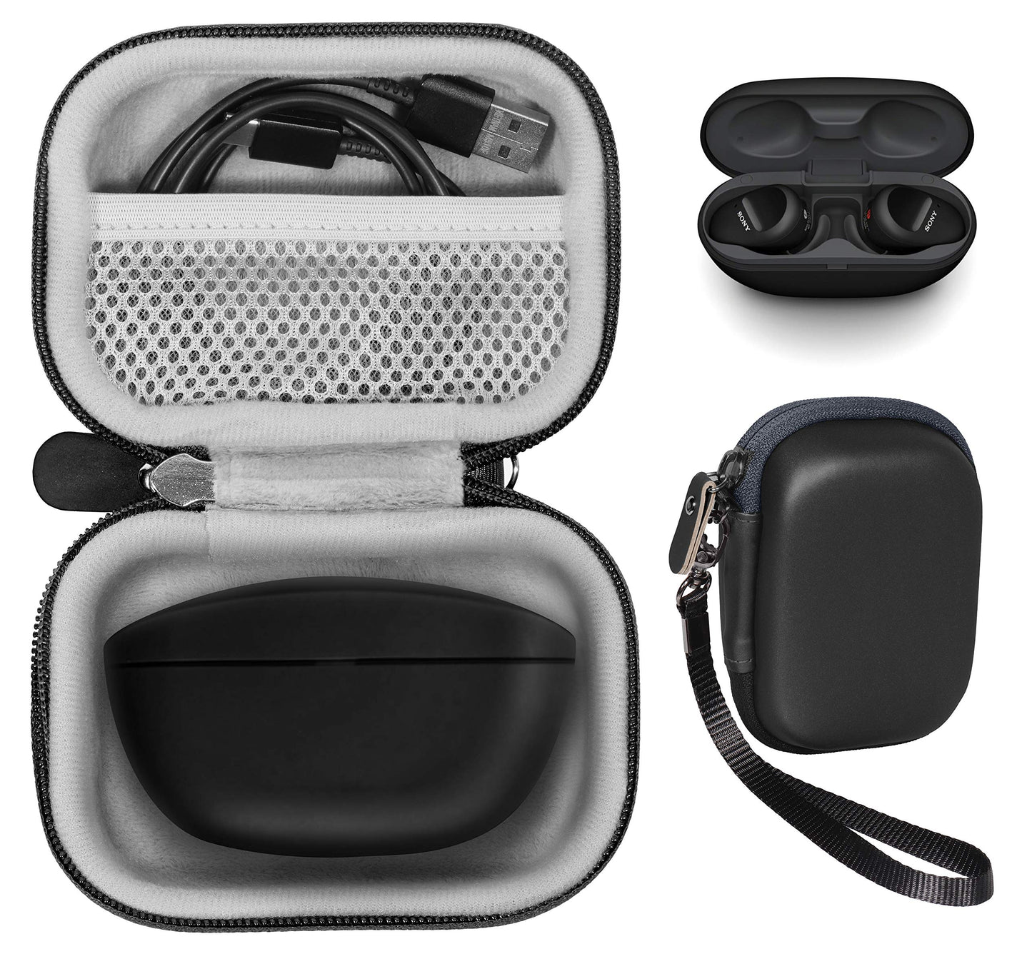 Featured Protective Case for Bose SoundSport Truly Wireless Sport Headphones Charger Box, Mesh Pocket for Cable and Other Accessories WGear
