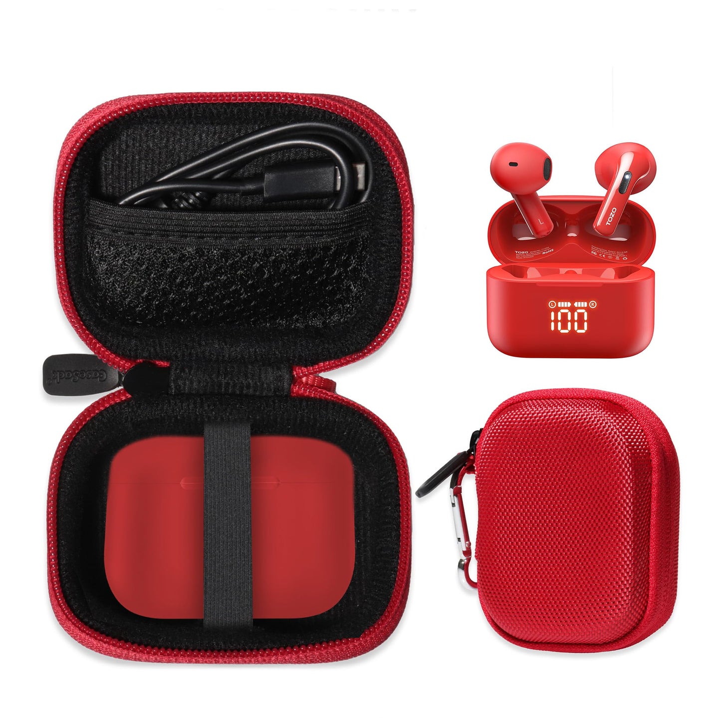 getgear case for TOZO T21 Wireless Earbuds, 5.3 Bluetooth Headphone and T20 Wireless Earbuds Bluetooth Headphones GETGEAR