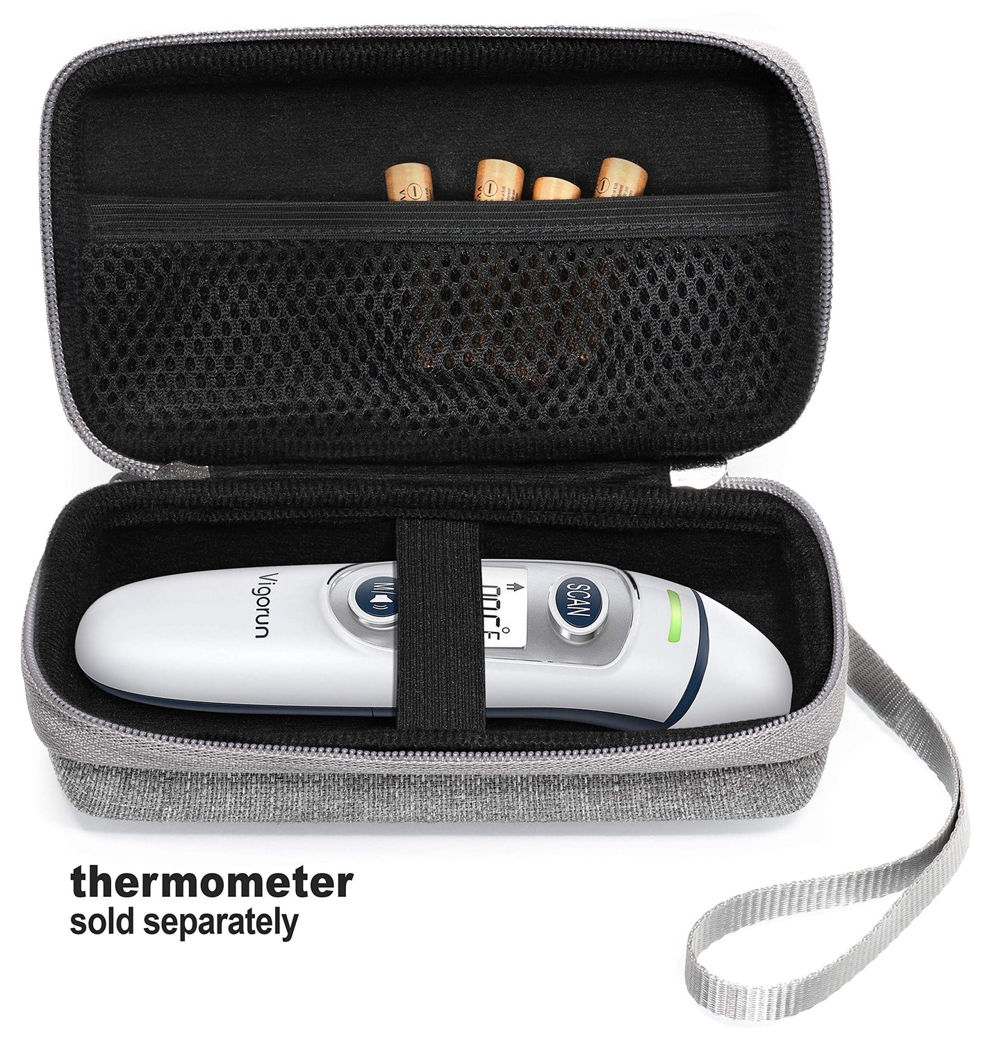getgear case for Thermometer: Wyltec, Skyaudio, ANKOVO, Caroune, Simplife, Braun BFH-125, Mosen, Vigorun, GoodBaby, Braun Thermoscan 7, CHOOSEEN, Vigorun, Mobi Dualscan, Tweed Gray (CASE ONLY) GETGEAR
