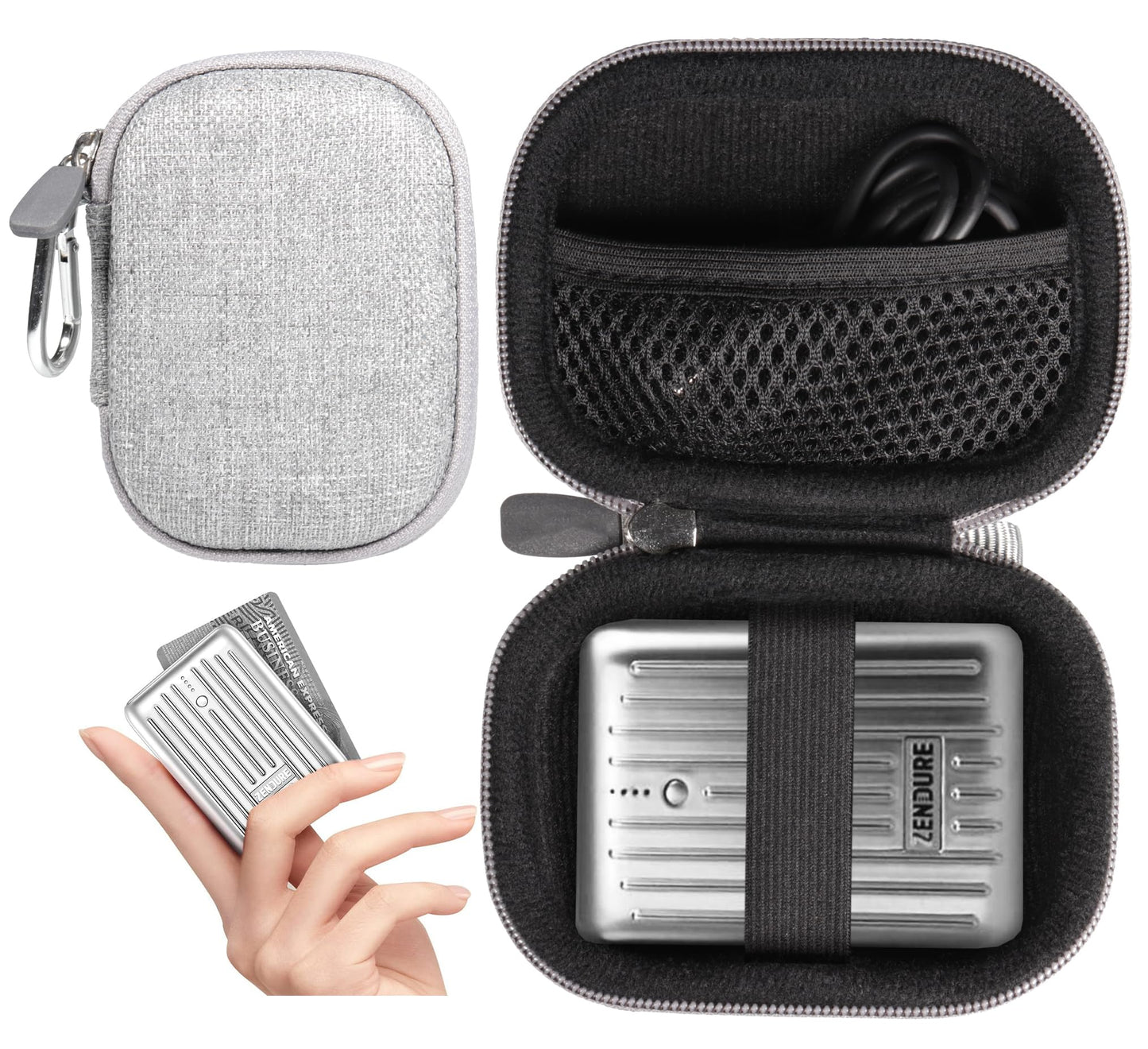 GETGEAR EVA Travel Case for Zendure 10000 mAh Power Bank – Shock‑Resistant Mini Charger Pouch