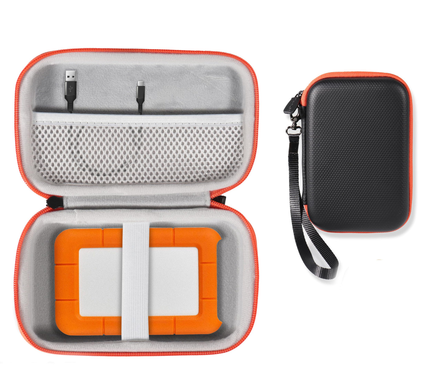 Getgear Portable Case Compatible with LaCie External Hard Drive Portable HDD, Rugged Mini HDD 2TB/ 1TB/ 4TB/ 5TB, USB-C HDD GETGEAR