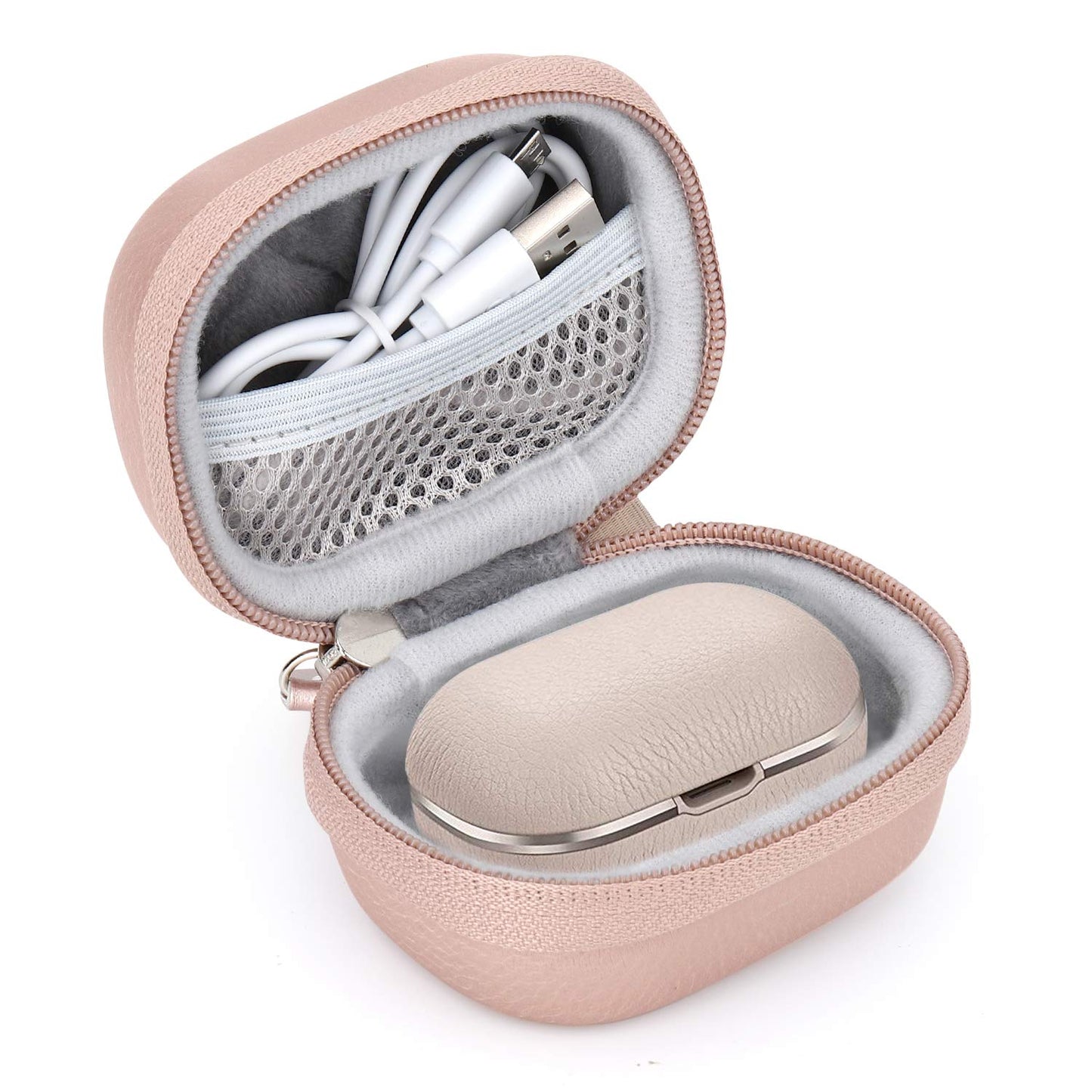 Rose Gold Protective Case for Bang & Olufsen Beoplay E8 2.0 True Wireless Earbuds, Customized case for True Wireless Earbuds Charging case, mesh Accessory Pocket, Elastic Security Elastic Strap GETGEAR