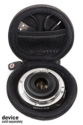 WGear Semi-Hard Lense Case for DSLR Camera Lens (Canon, Nikon, Sony, Pentax, Olympus, Panasonic,etc), Medium Size with Carabiner, Lens Cleaning Wipe (Black Medium) WGear