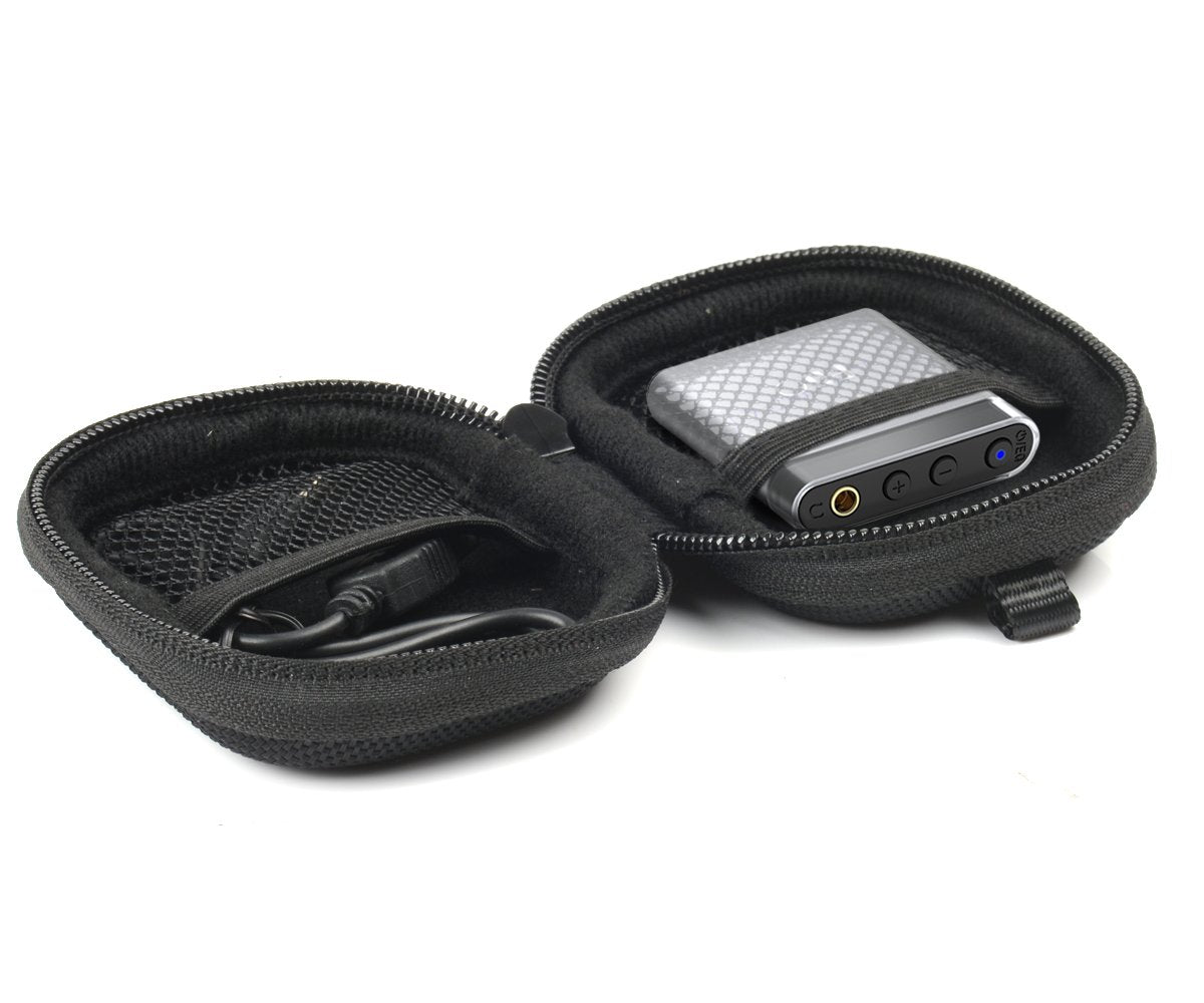 WGear Desined Featured Headphone Amplifier Case for FiiO A1, FiiO K1, Topping NX1A, Fulla USB Dongle DAC/AMP, with mesh Pocket for Cable, Fastening Elastic Strap, Wrist Strap Ballistic Black WGear
