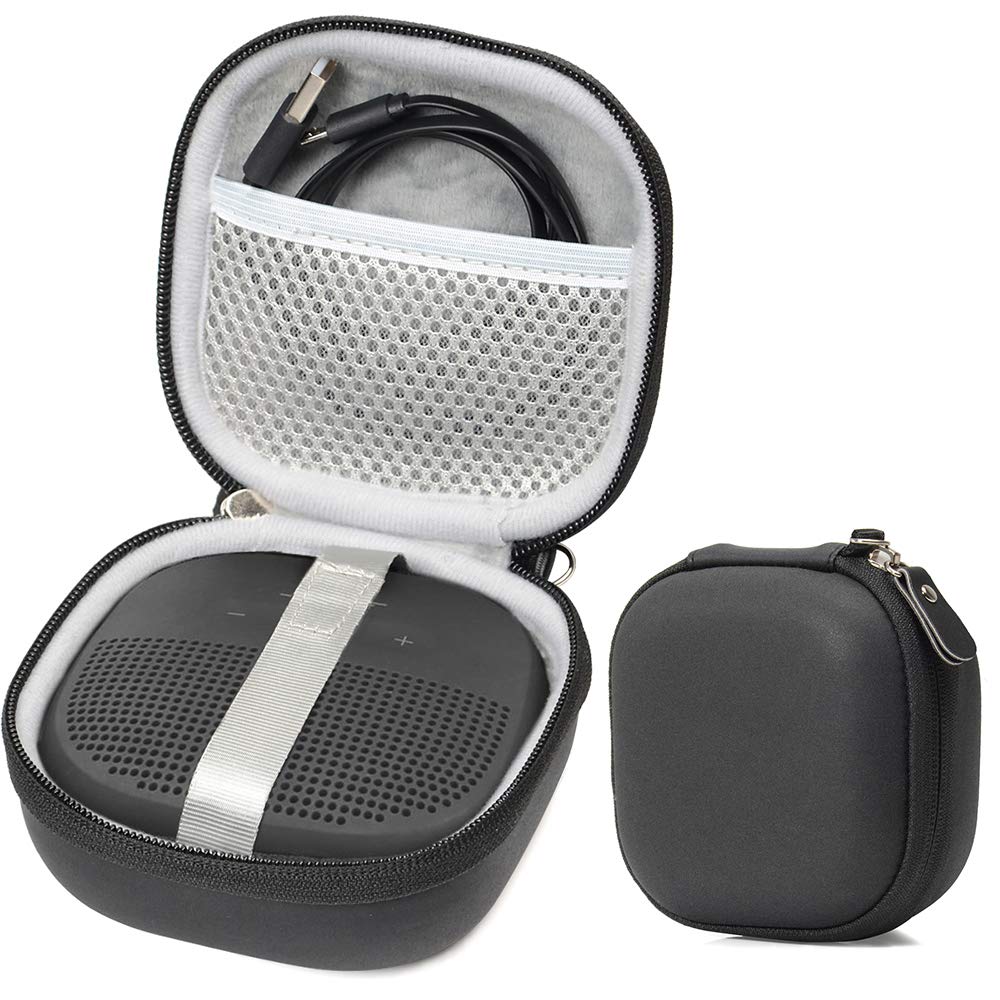 Feature Protective Case for Bose SoundLink Micro Bluetooth Speaker by WGear, Featured Design with mesh Pocket for Cable and Other Accessories, Elastic Strap to Secure Device WGear