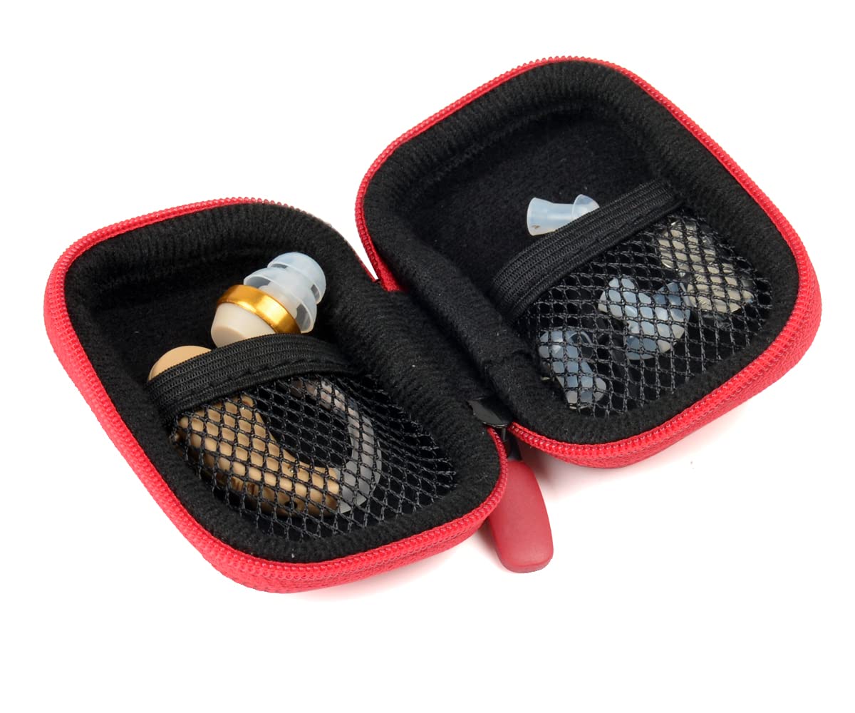 Designed Protective Case for Hearing Aid, Hearing Amplifier, Personal Sound Amplifier, Hearing Device, Listening Device, Strong Mini Case with Mesh pocket, Universal design GETGEAR