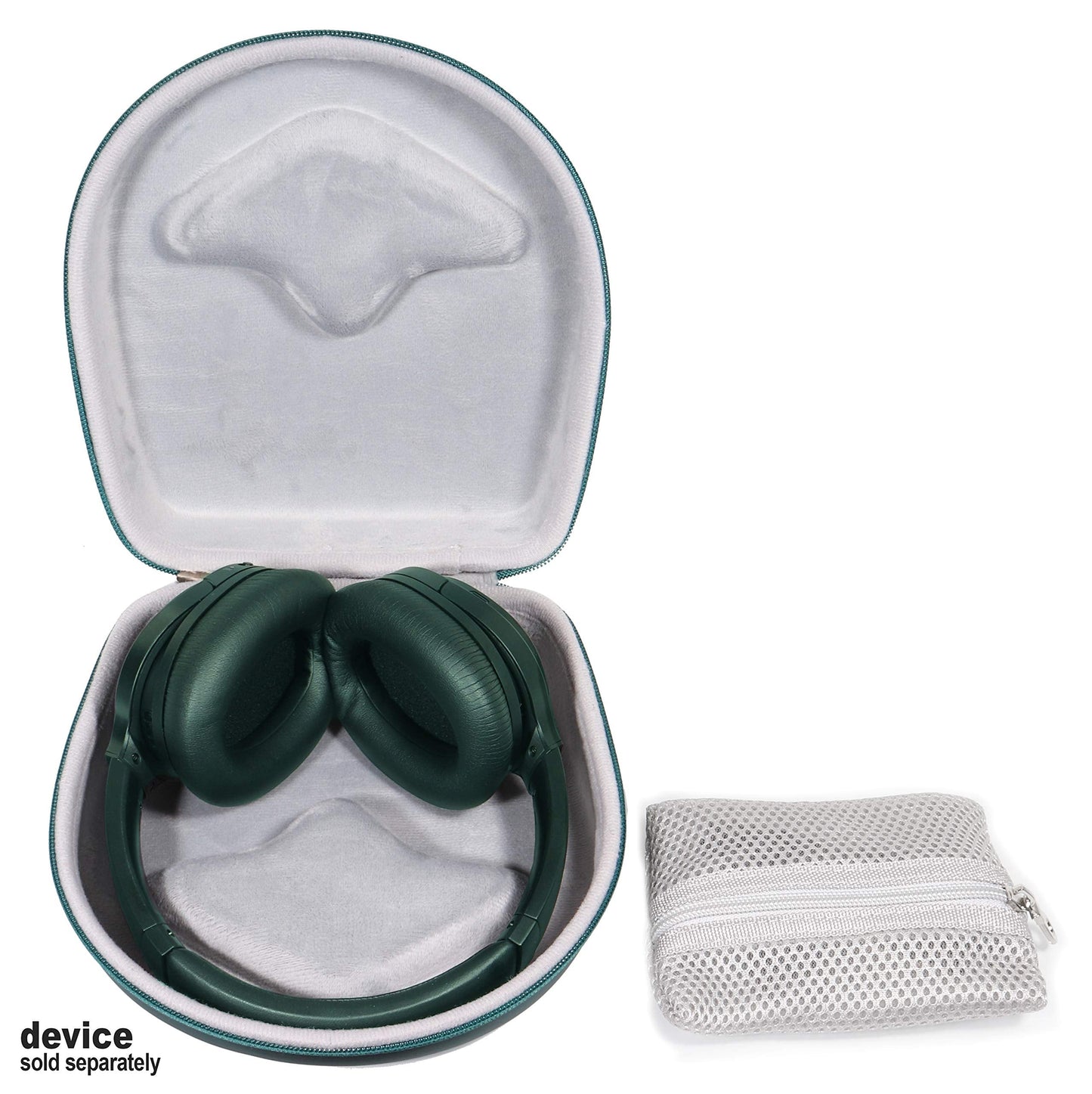 getgear Customized case for COWIN SE7 Headphones, Strong Compact case with Color Matching, Removable mesh Pocket (Dark Green) WGear