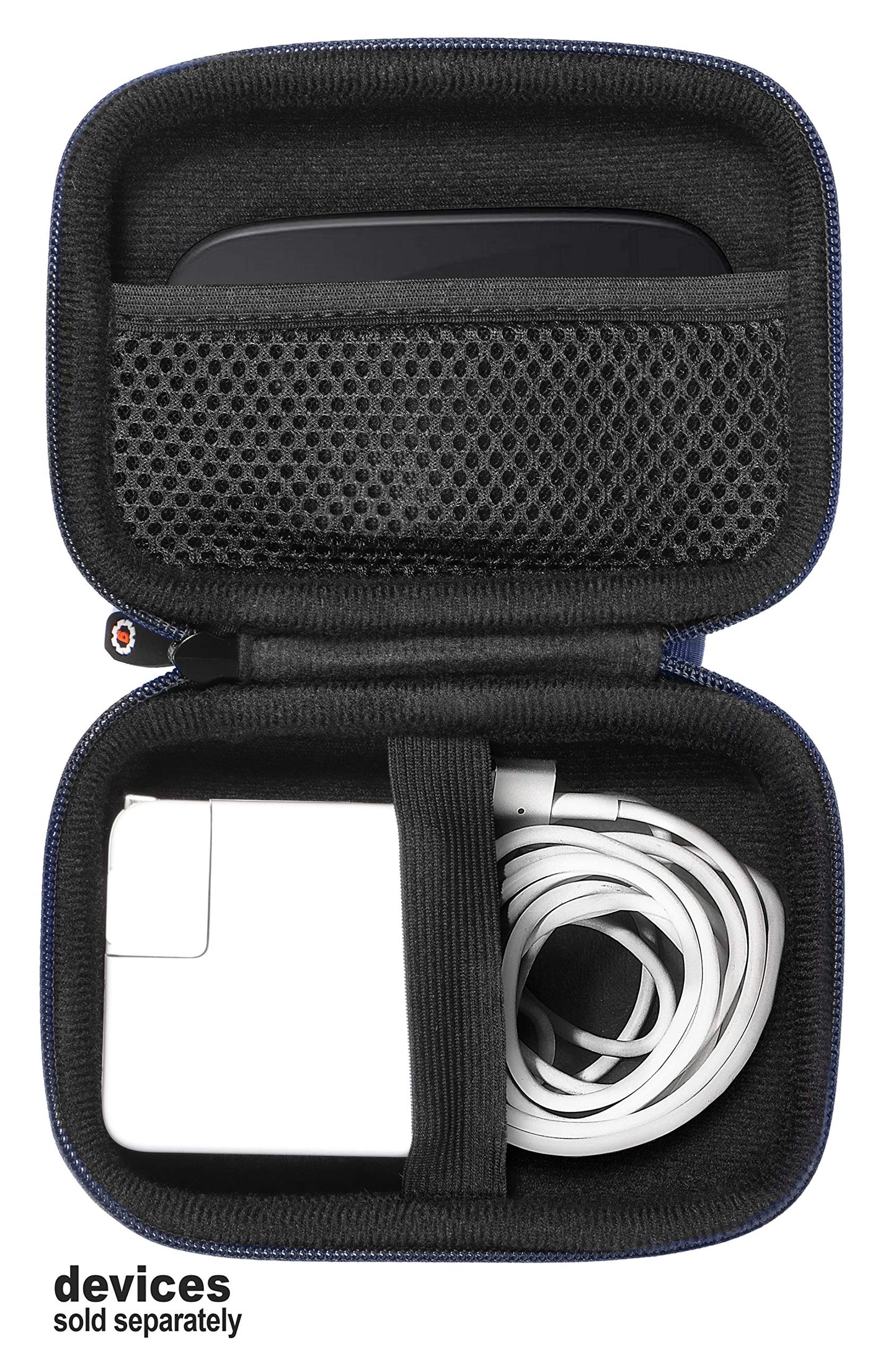 GETGEAR case for MacBook Magsafe/Magsafe 2 Charger Adapter, Magic Mouse 1, 2, Lightning Hub, Type C and USB Hub, Card Reader, All in one Carrying Solution (Blue) GETGEAR
