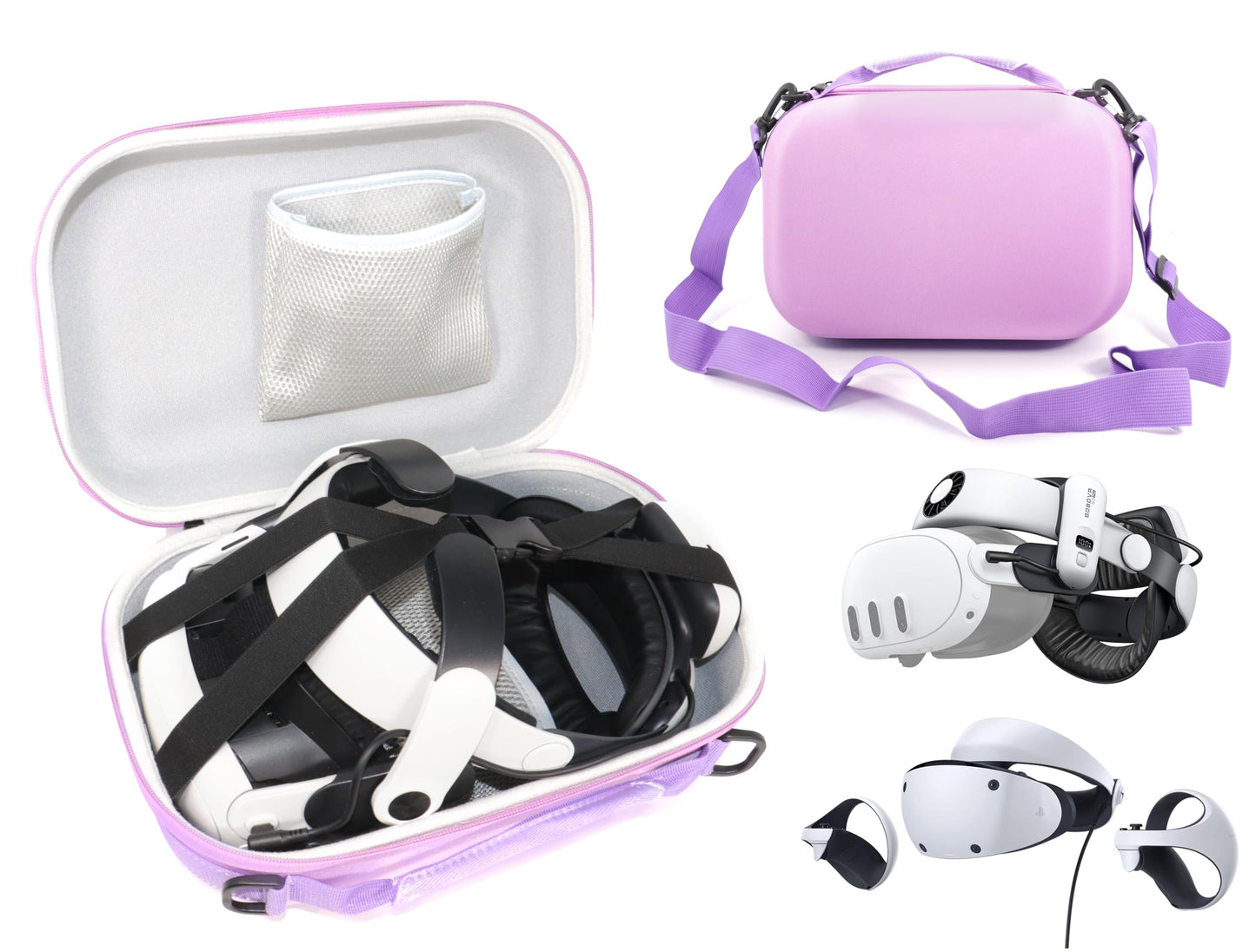 GETGEAR Case for PSVR 2 / Quest 3(with Large Size modded strap like BOBOVR ) Case With Shoulder Strap, Multicolor Option Avaliable.