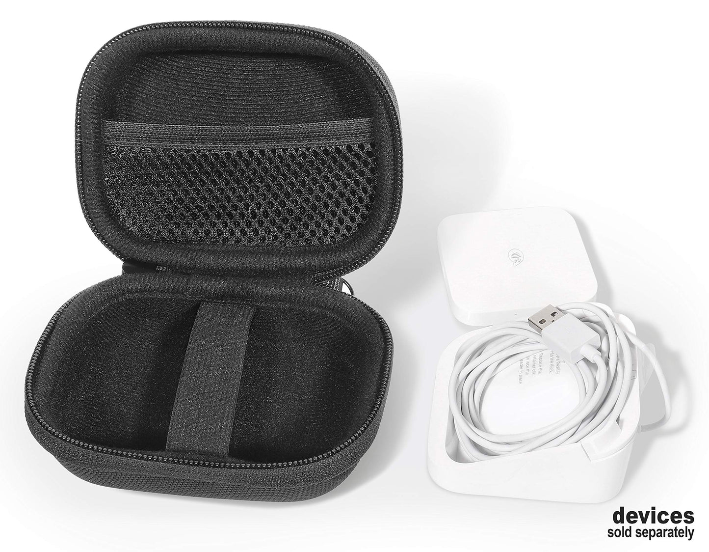 WGear Protective Case for Square Contactless Dock and Chip Reader Scanner – ALL IN ONE Solution for Dock, Square Card Reader, Chip Reader, USB Cables and Small Accessories WGear