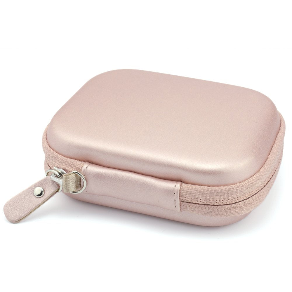 Travel Easy Designed Protective Case by WGear for Anker PowerCore 13000 Portable Charger, mesh Pocket for Cable, Fastening Elastic Strap, Featured Wrist Strap (Rose Gold) WGear