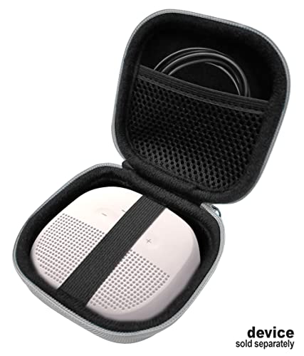 Feature Protective Case for Bose SoundLink Micro Bluetooth Speaker by WGear, Featured Design with mesh Pocket for Cable and Other Accessories, Elastic Strap to Secure Device WGear