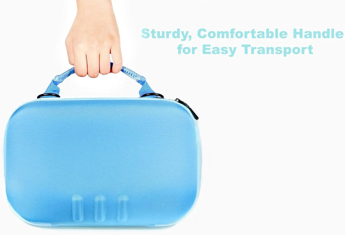 GETGEAR VR Headset Case for compatible with Meta Quest 3/ 3s, Portable travel organizer for VR and controllers with shoulder strap, also fits for Meta Quest 2, Oculus Quest 3, Vision Pro (Blue)