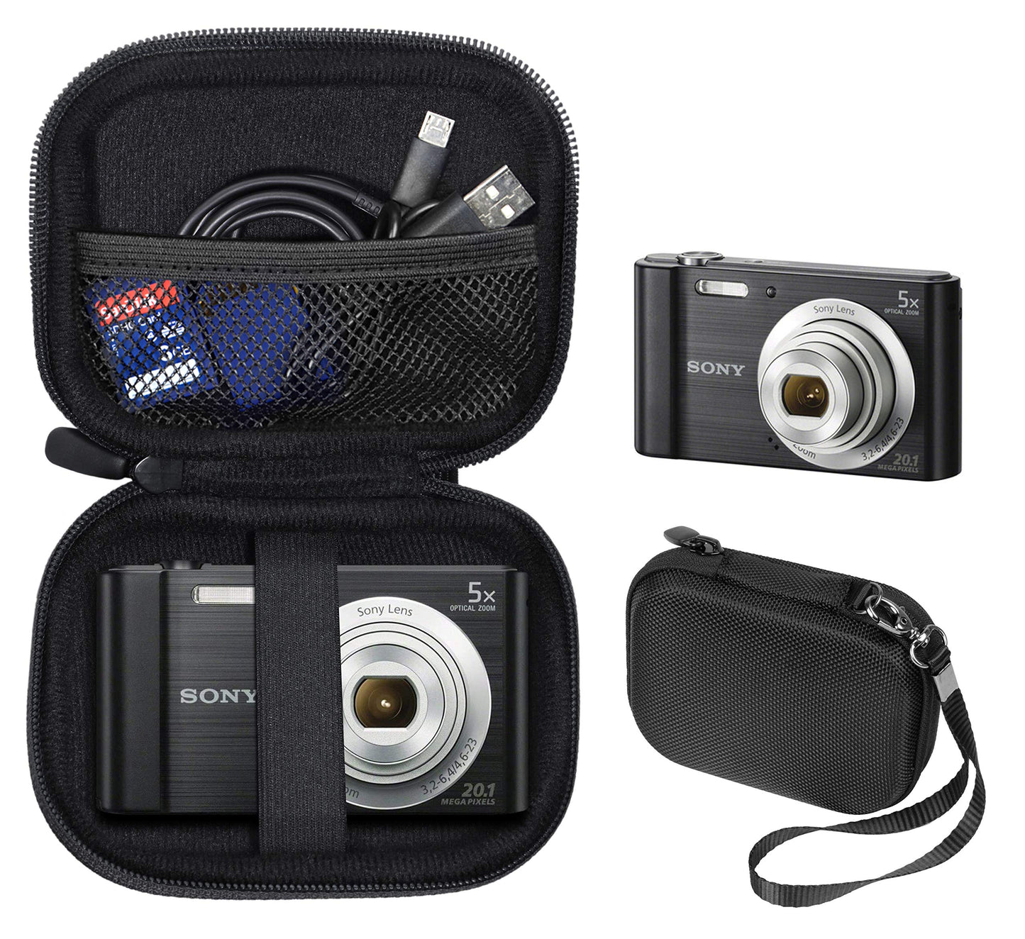 Sony W800/S, DSCW830; Canon ELPH180, ELPH190; Kodak PIXPRO FZ43, FZ53; Nikon COOLPIX L32 Digital Camera Case WGear