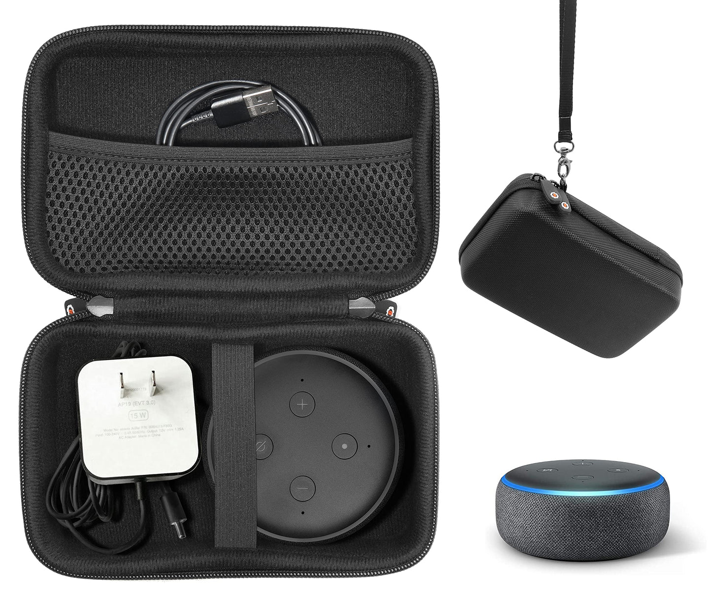 WGear Speaker Hanger for Echo Dot (3rd gen), Wall Mount for Echo Dot 3, Smart Holder for Cable organizing and Space Saving, Featured Design and Unit Look, use Using Solution WGear