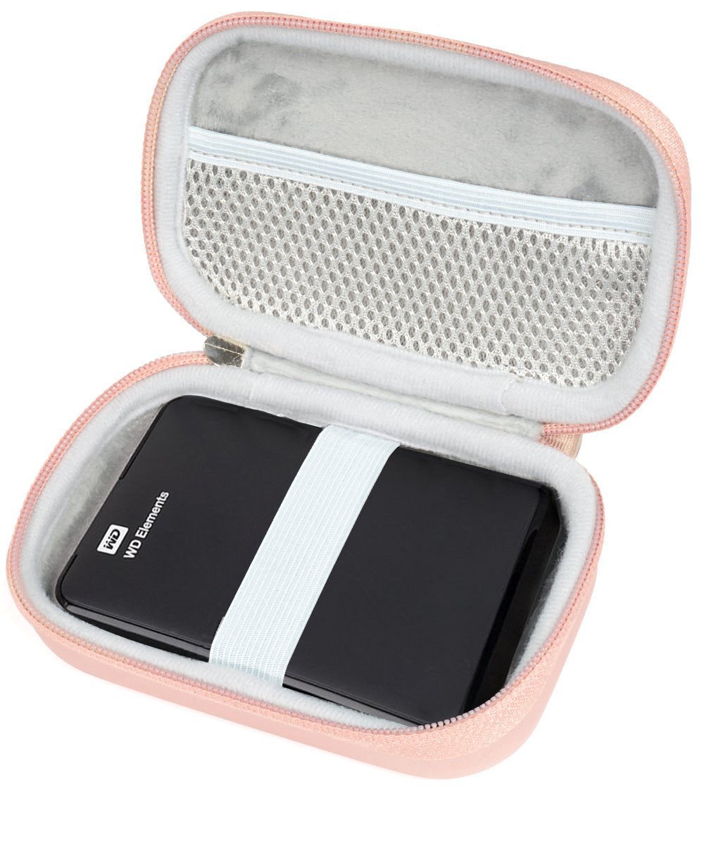 External Hard Drive Case for WD My Passport, WD Elements / Seagate Expansion, Seagate Backup Plus Slim 1TB 2TB 3TB 4TB USB 3.0, Portable External Hard Drive Storage Pouch Box Bag, Mesh cable pocket WGear