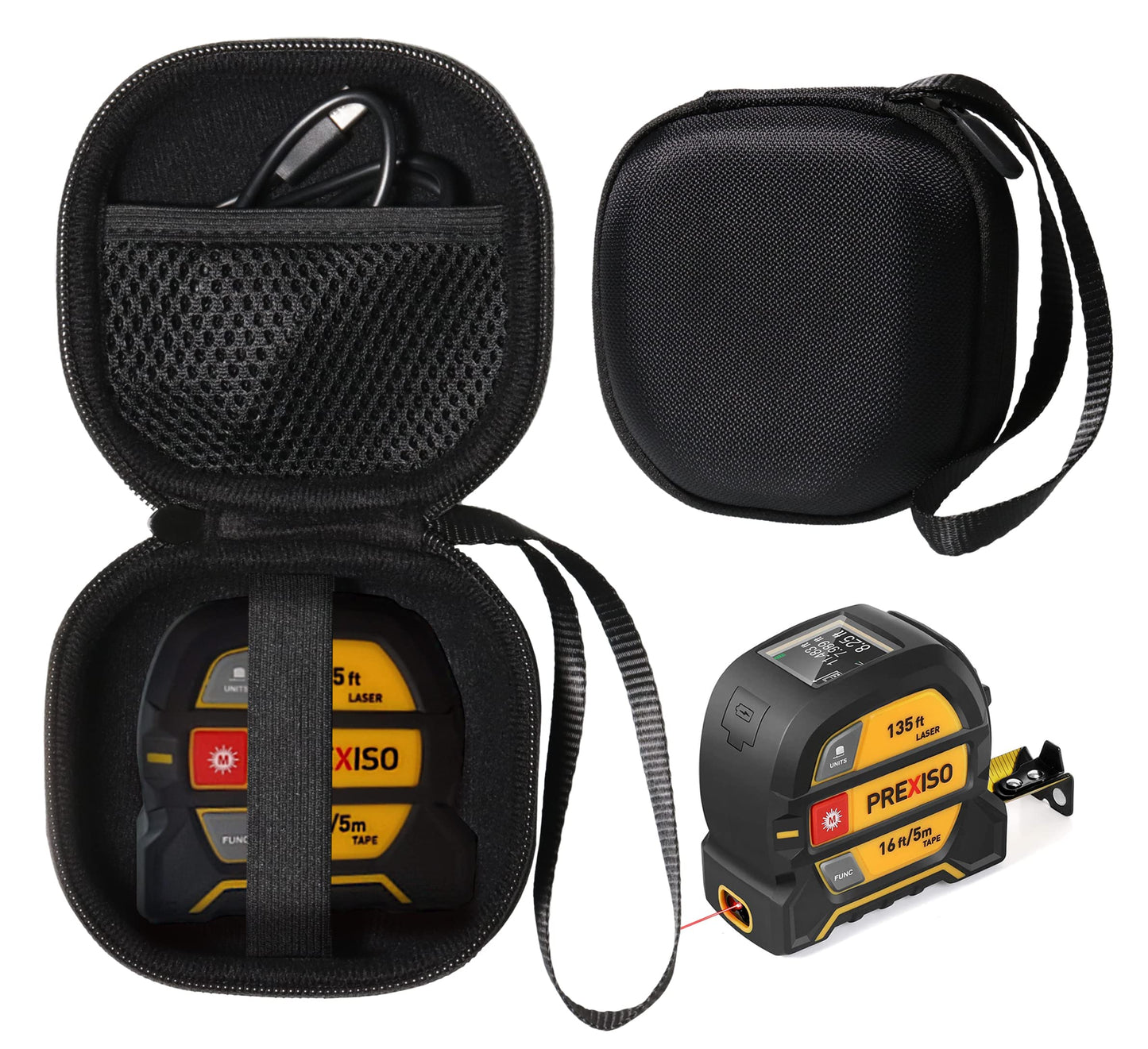 Getgear Laser Distance Measure Case for PREXISO 2-in-1 Laser Tape Measure, 135Ft Rechargeable Laser Measurement Too GETGEAR