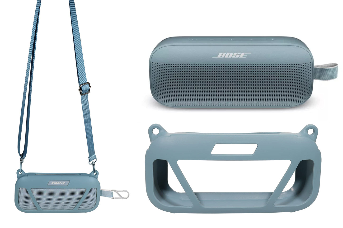 GETGEAR Case for Bose SoundLink Flex Bluetooth Portable Speaker by getgear, mesh Pocket for Charger Cord, Detachable Wrist Strap GETGEAR