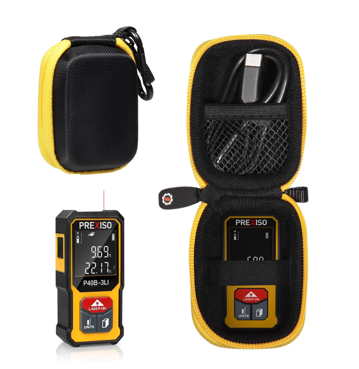 Getgear Laser Distance Measure Case for PREXISO Mini Laser Measurement Tool, 135Ft Rechargeable Laser Distance Meter GETGEAR
