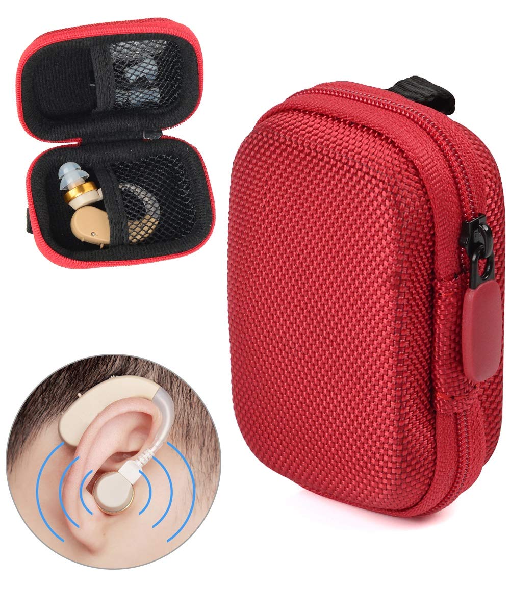 Designed Protective Case for Hearing Aid, Hearing Amplifier, Personal Sound Amplifier, Hearing Device, Listening Device, Strong Mini Case with Mesh pocket, Universal design GETGEAR