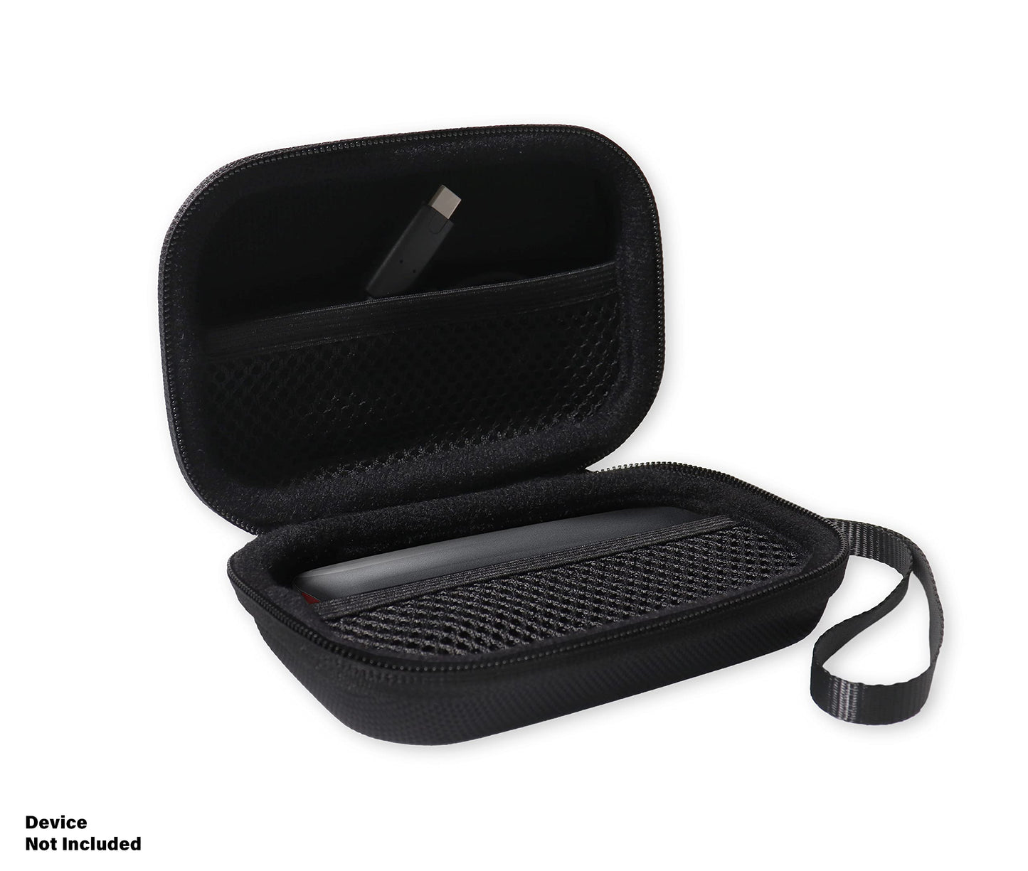 InGo Portable SSD Case - Compatible with SanDisk 1TB Extreme & Samsung X5 - Thunderbolt 3 - Carabiner, Mesh Pocket, Elastic Strap InGo