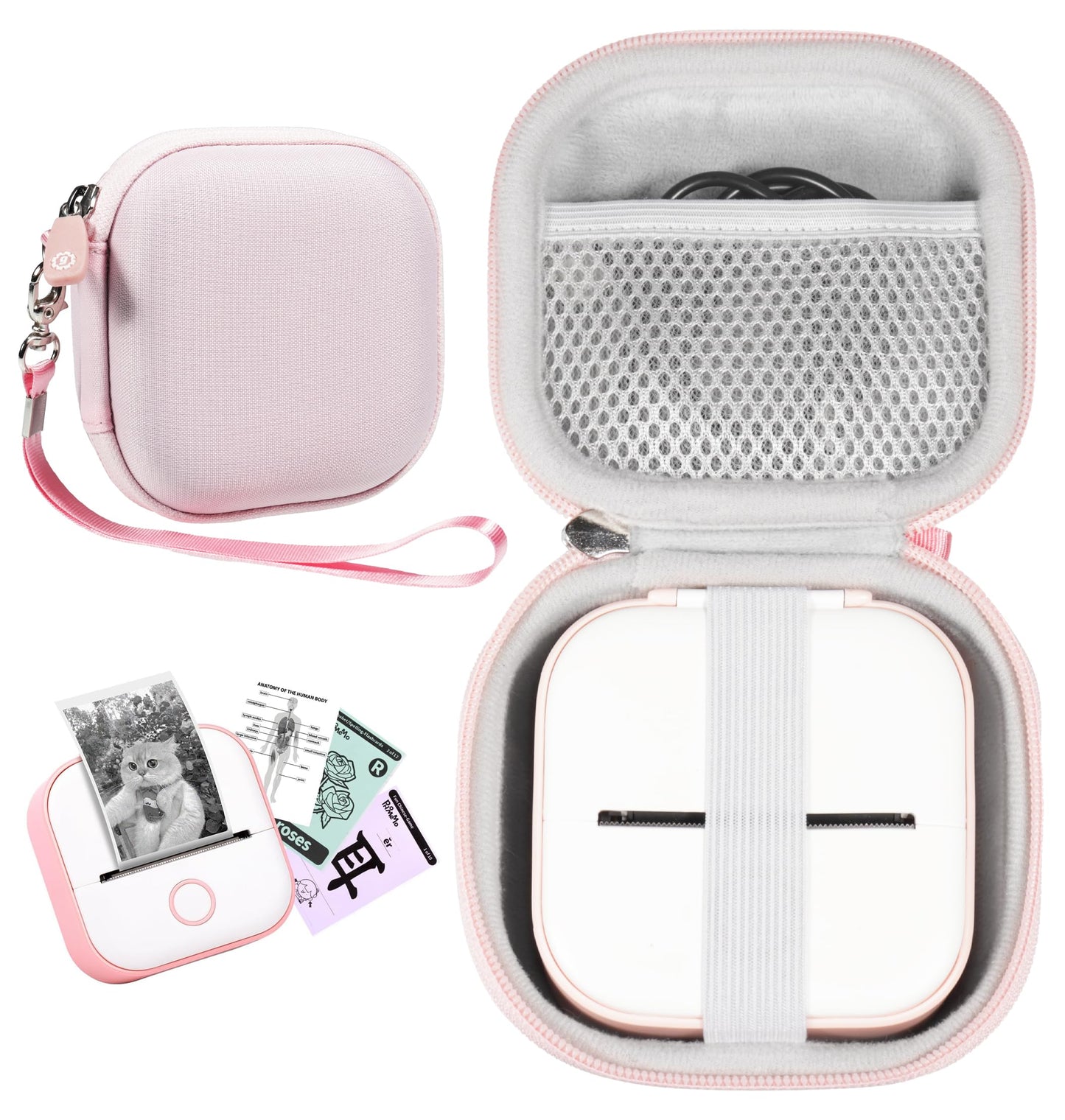 GETGEAR Printer Case for Mini Printer- Memoking T02 Mini Portable Small Printer, Sticker Printer case, Receipt Printer case