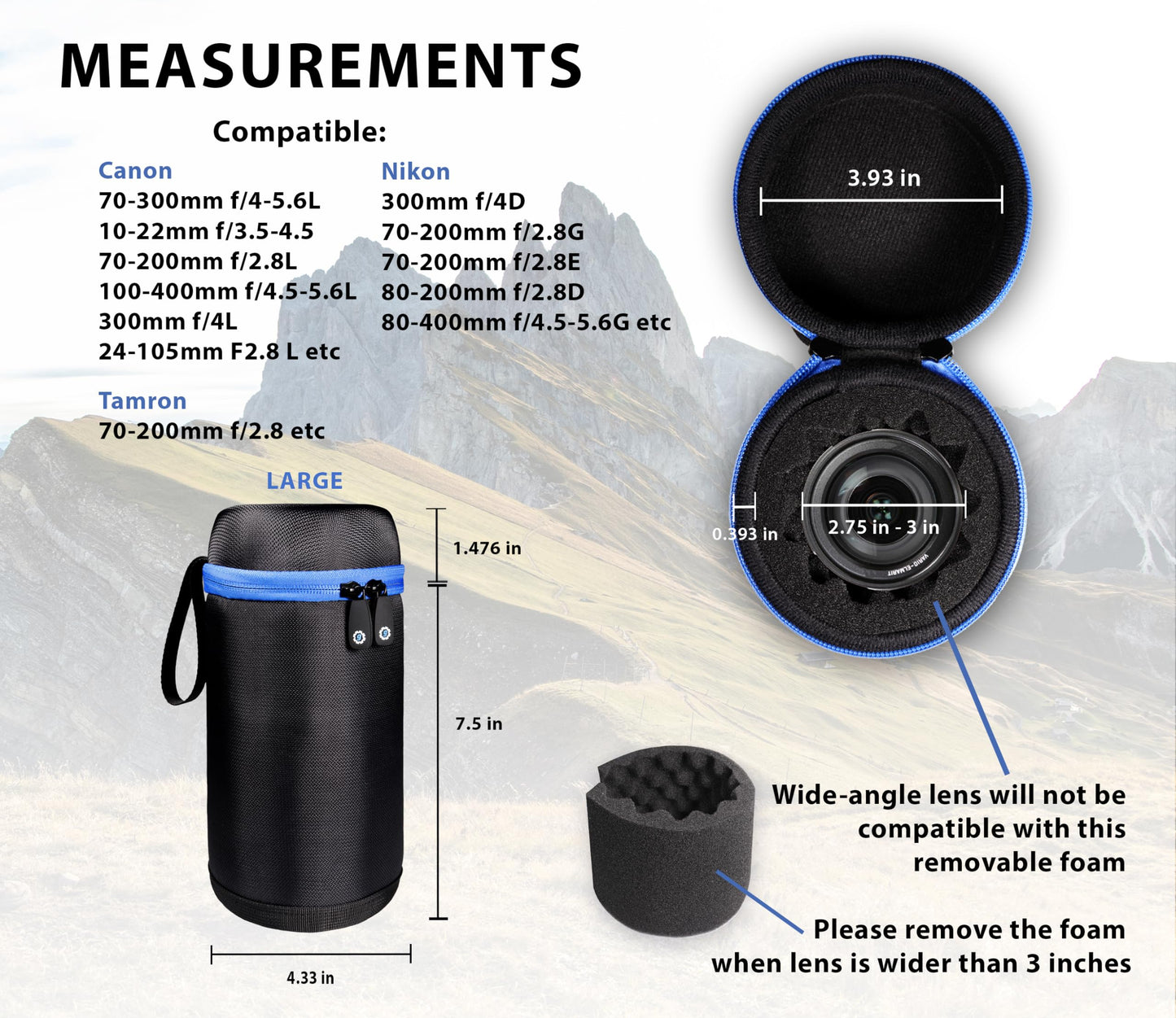 GETGEAR Ultra strong DSLR Camera Lens (Canon, Nikon, Sony, Pentax, Olympus, Panasonic,etc, listed with model details below) GETGEAR