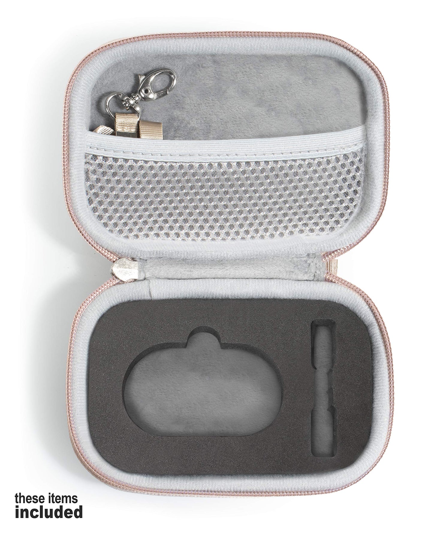 GETGEAR Carrying Case for Samsung Gear IconX (2018 Edition) Bluetooth Cord-Free Fitness Earbuds, All in one Carrying and Storage Solution, Customized Inlay for Charger Box and USB Core, Rose Gold GETGEAR