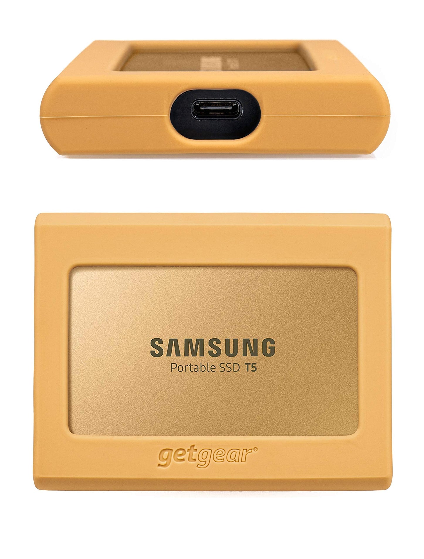 GETGEAR Tailor Made External SSD Bump Case for Samsung T5 Portable SSD 2TB, 1TB, 500G, 250G, USB 3.1 External SSD, Solid Proof from Shock, Shake and Drop Damage, Slim fit and Color Matching GETGEAR